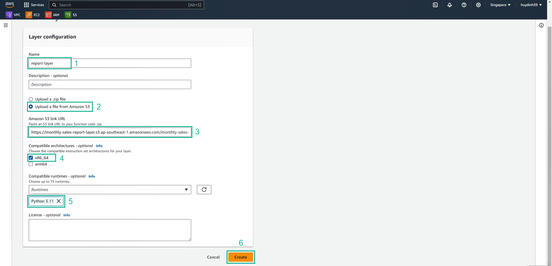 Create Lambda Layer :: Report with Serverless